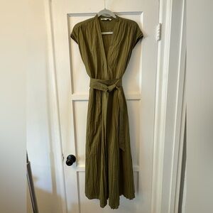 Zara Belted Crinkle Dress